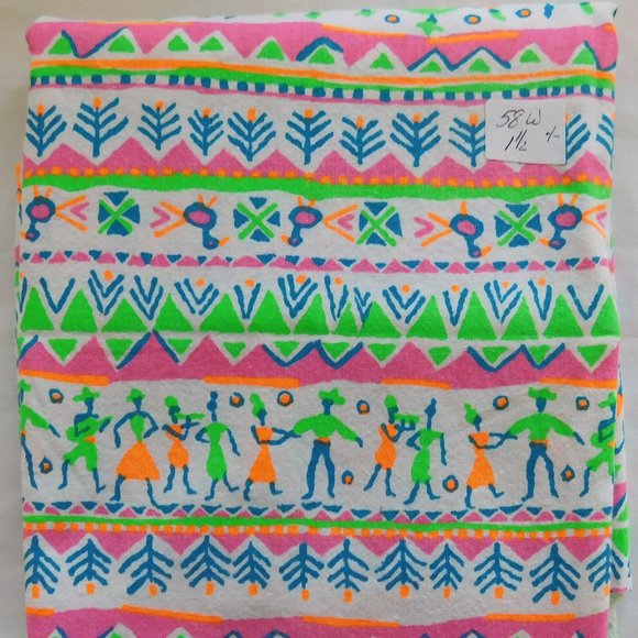 2/$10 Fabric Approx 1 1/2 Yd Caribbean Island Jamaican Inspired 58 Wide - Picture 4 of 4